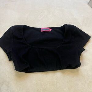 Edikted Black Fitted Crop Blouse